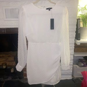 Lulu’s Long Sleeve White Mini Dress Size S NWT